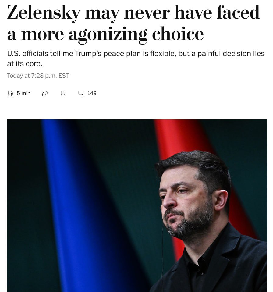 ❗️泽连斯基可能准备在顿涅茨克州土地交换和平协议的问题上做出妥协——《华盛顿邮报