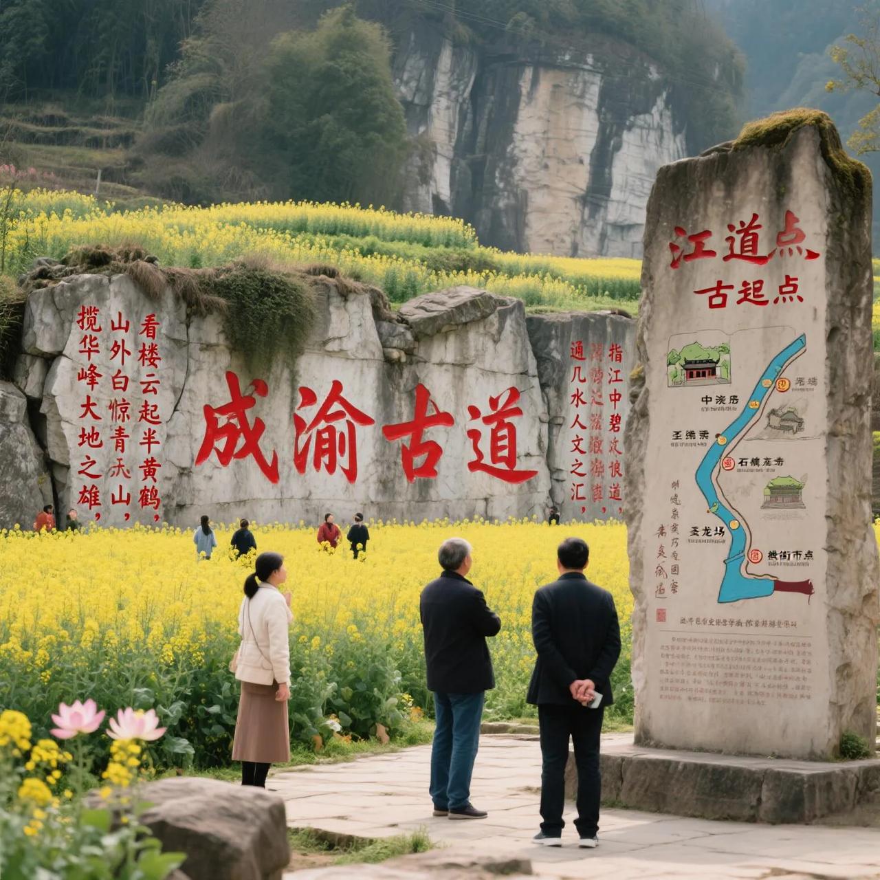走在圣泉成渝古道
(原创歌词)麻兰
和你在圣泉成渝古道走一走，
去看看落叶层层叠