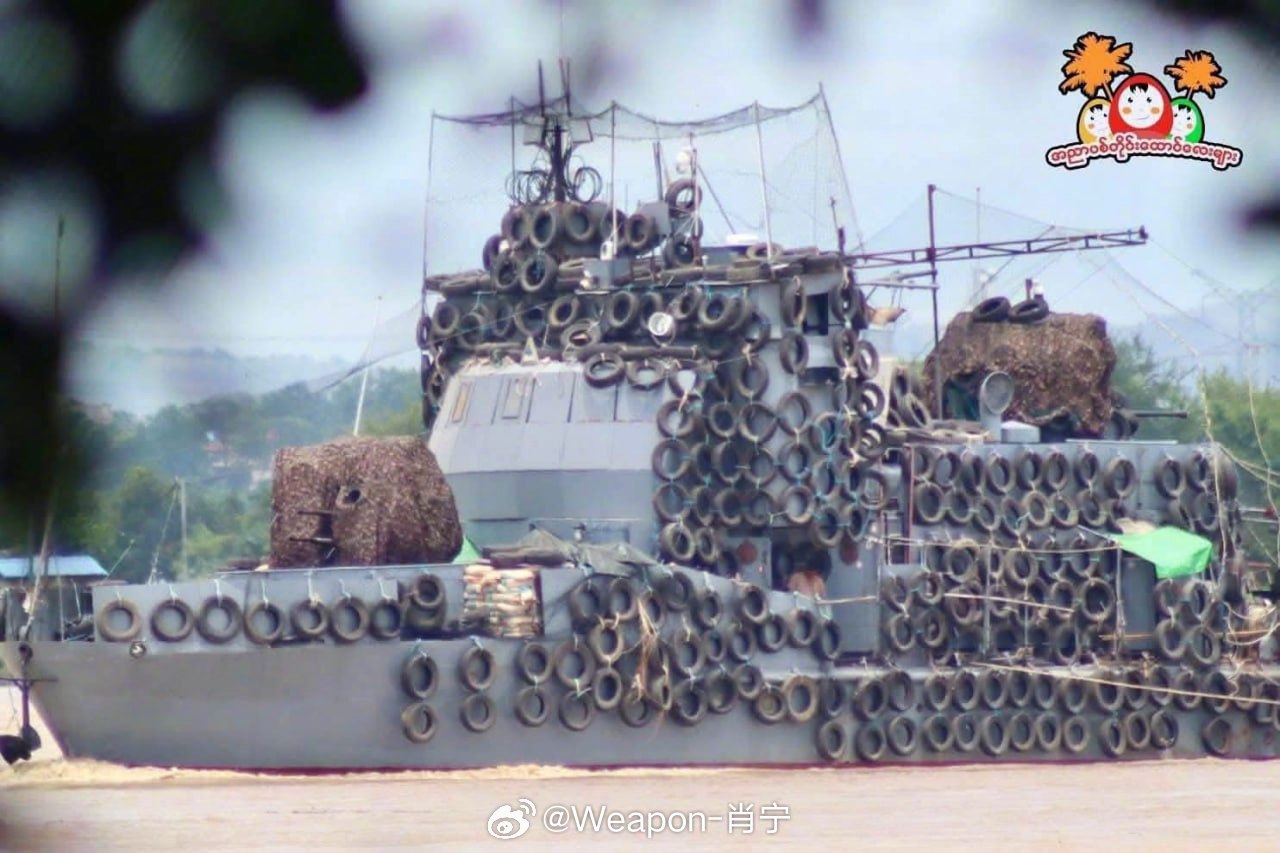 兵器影像 缅甸海军巡逻艇加装无人机防护装置 