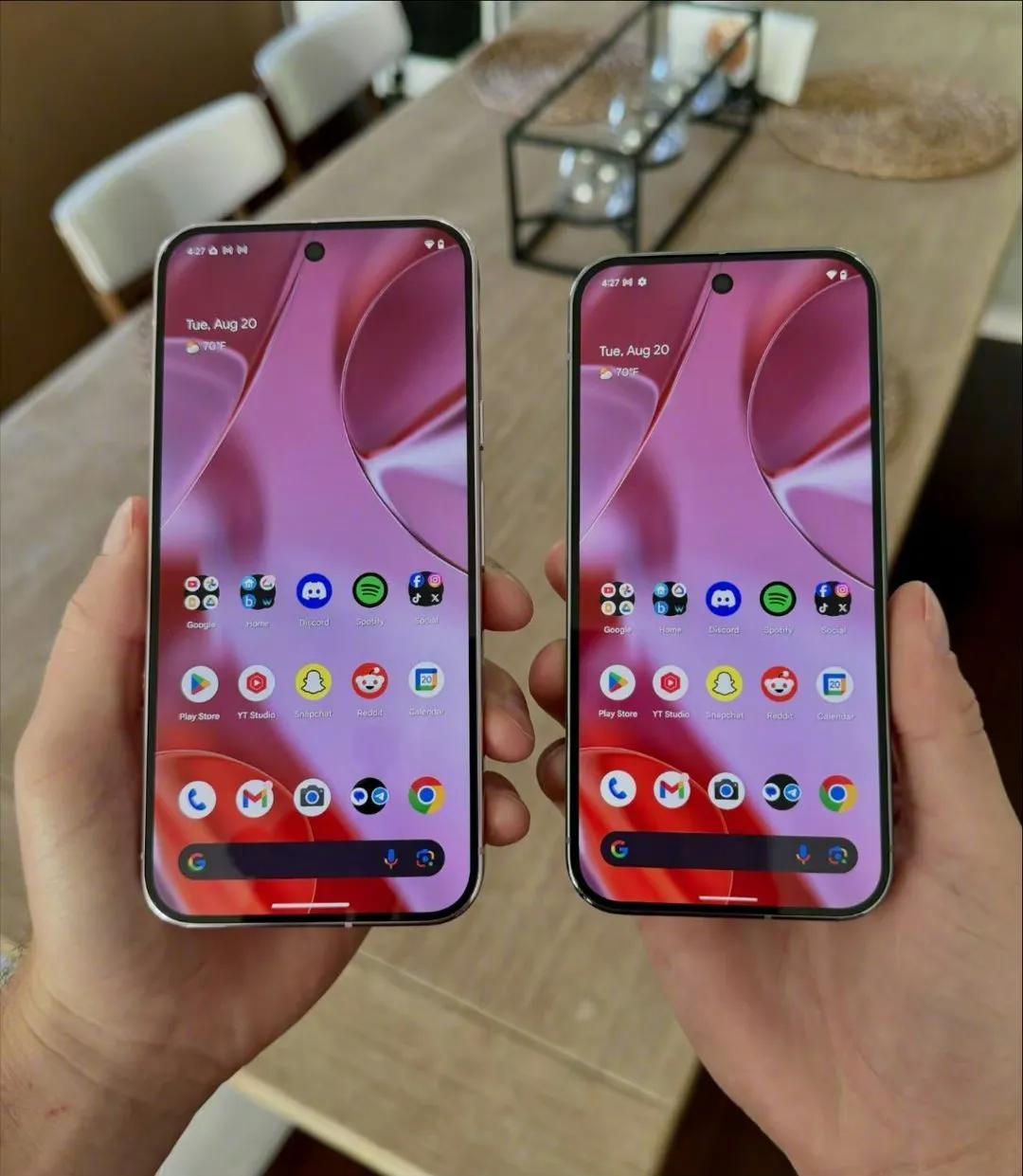 欣赏一下刚发布的谷歌pixel9pro和9pro xl真机，感觉怎么样，看着还不