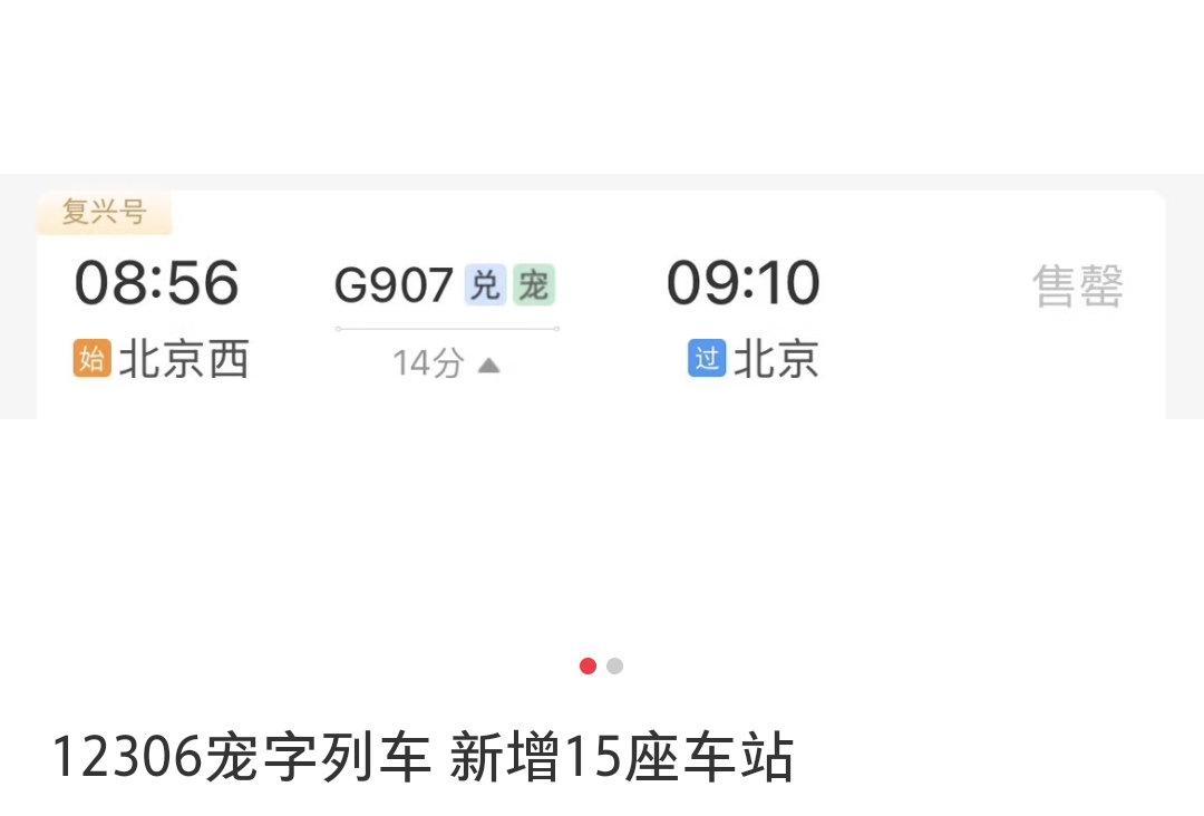 最近刷12306购票时，不少细心的网友发现部分车次信息旁多了个绿色“宠”字标识。