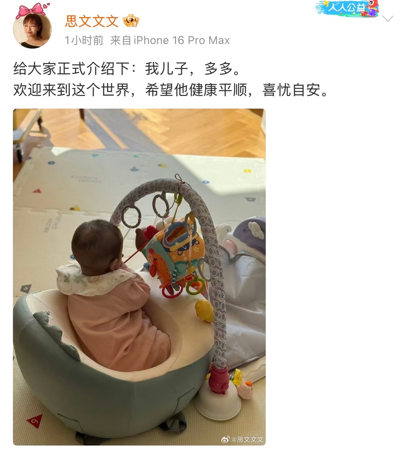 思文在播客里提到自己已经再婚，并且生了个儿子！对方是一个普通人。思文已结婚生子 