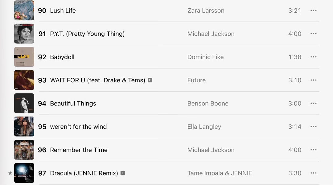 Dracula JENNIE Remix 重新进入了 Apple Music 全