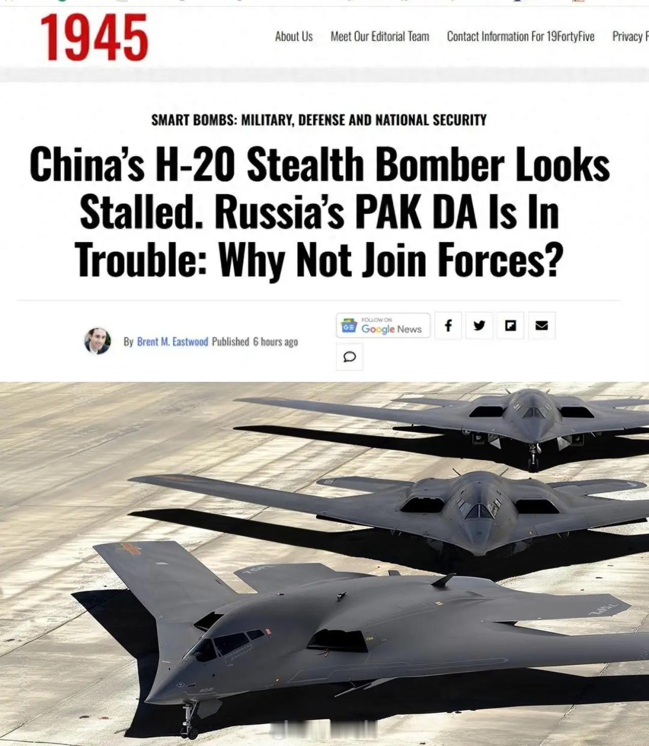 美媒可真积极，他们认为轰-20研制陷入停滞，同时俄罗斯PAK DA下代隐形战略轰