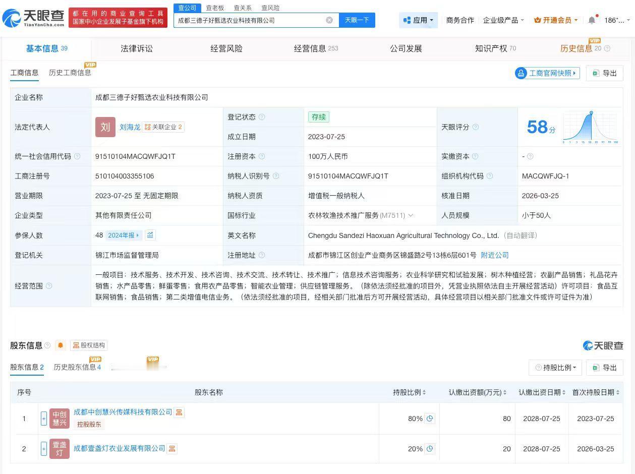 【三德子土鸡店铺被执行4.6万 三德子土鸡店铺成被执行人】
天眼查法律诉讼信息显