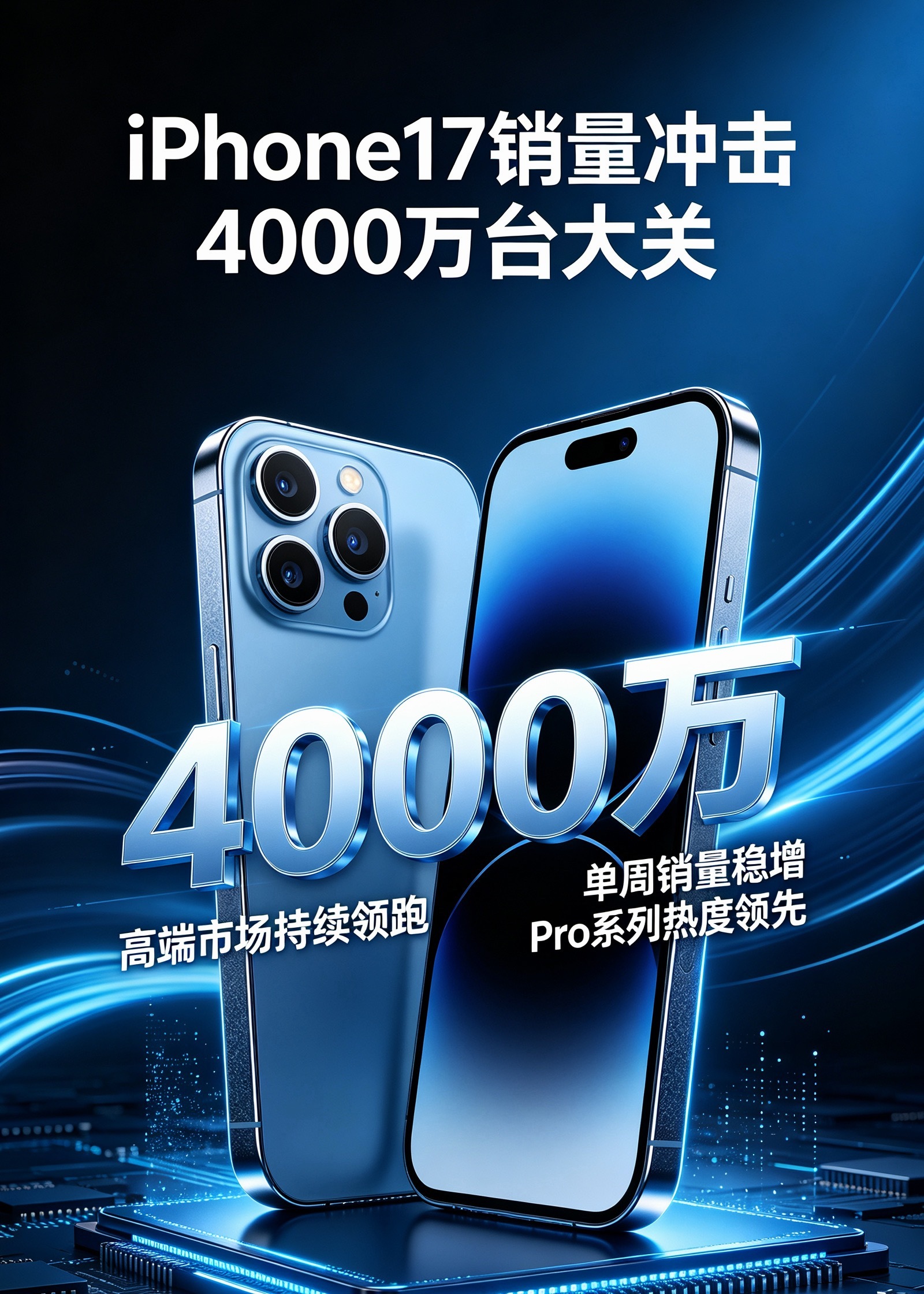 iPhone17销量冲击4000万台大关有一说一，iPhone17热度是真顶，上