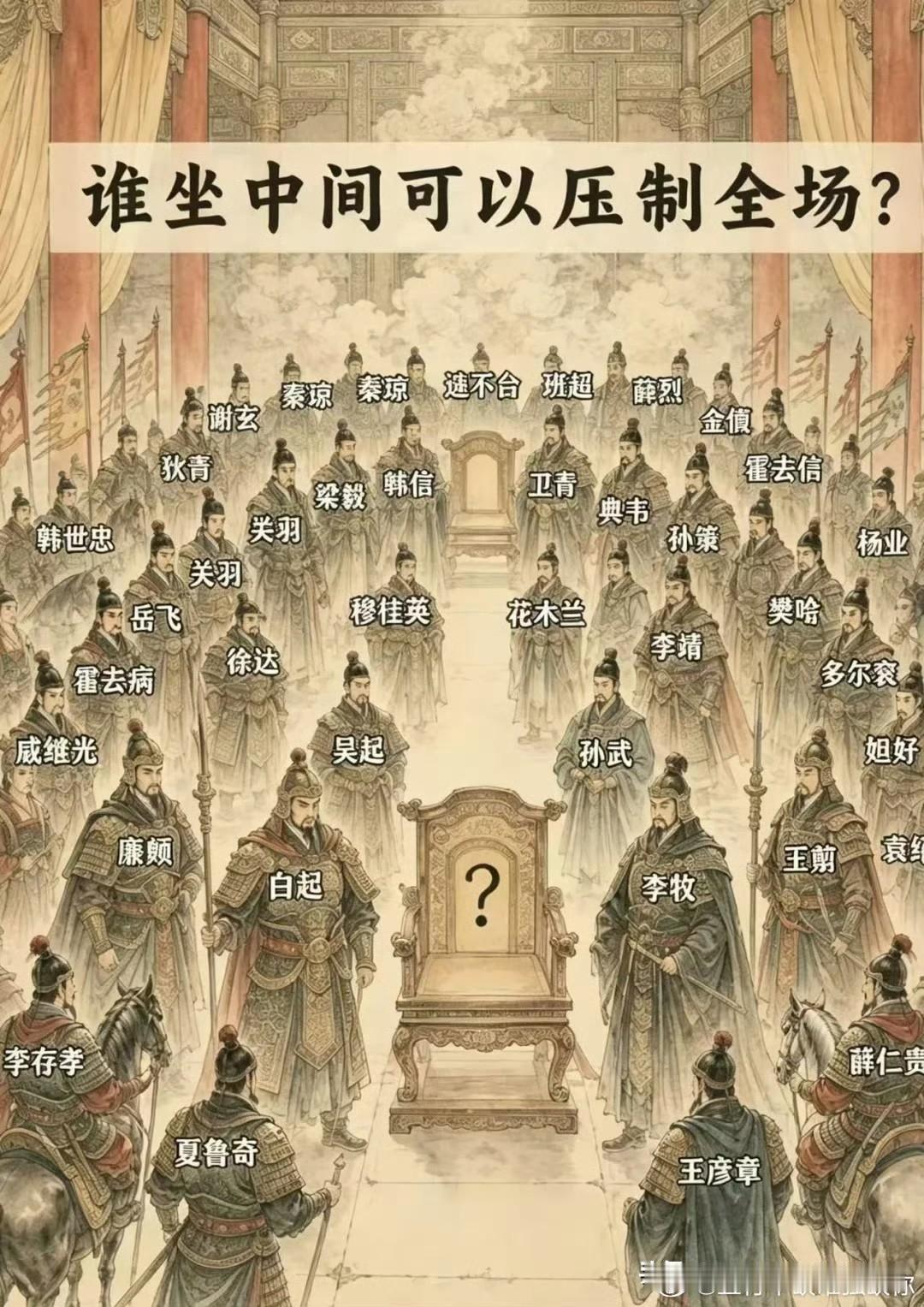 谁坐中间可以压制全场? 
欢迎大家发表意见