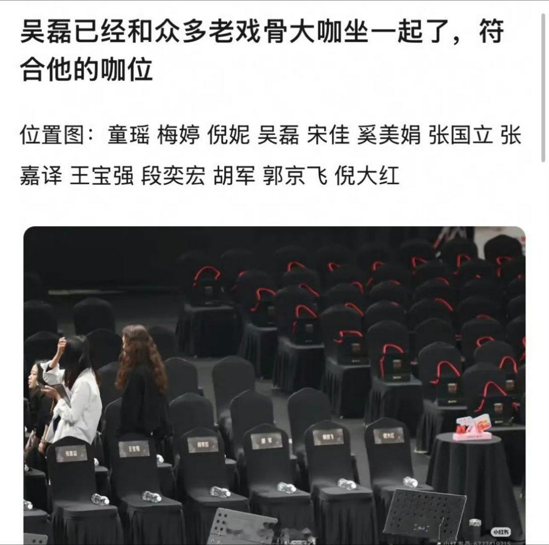 我的天啊，现在吴磊真的是往实力派路线走着了，出席活动的座位图也是跟一众老戏骨前辈