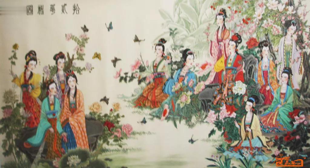 工笔仕女画欣赏《十二月花神图》#中国古典画# #精彩国画#