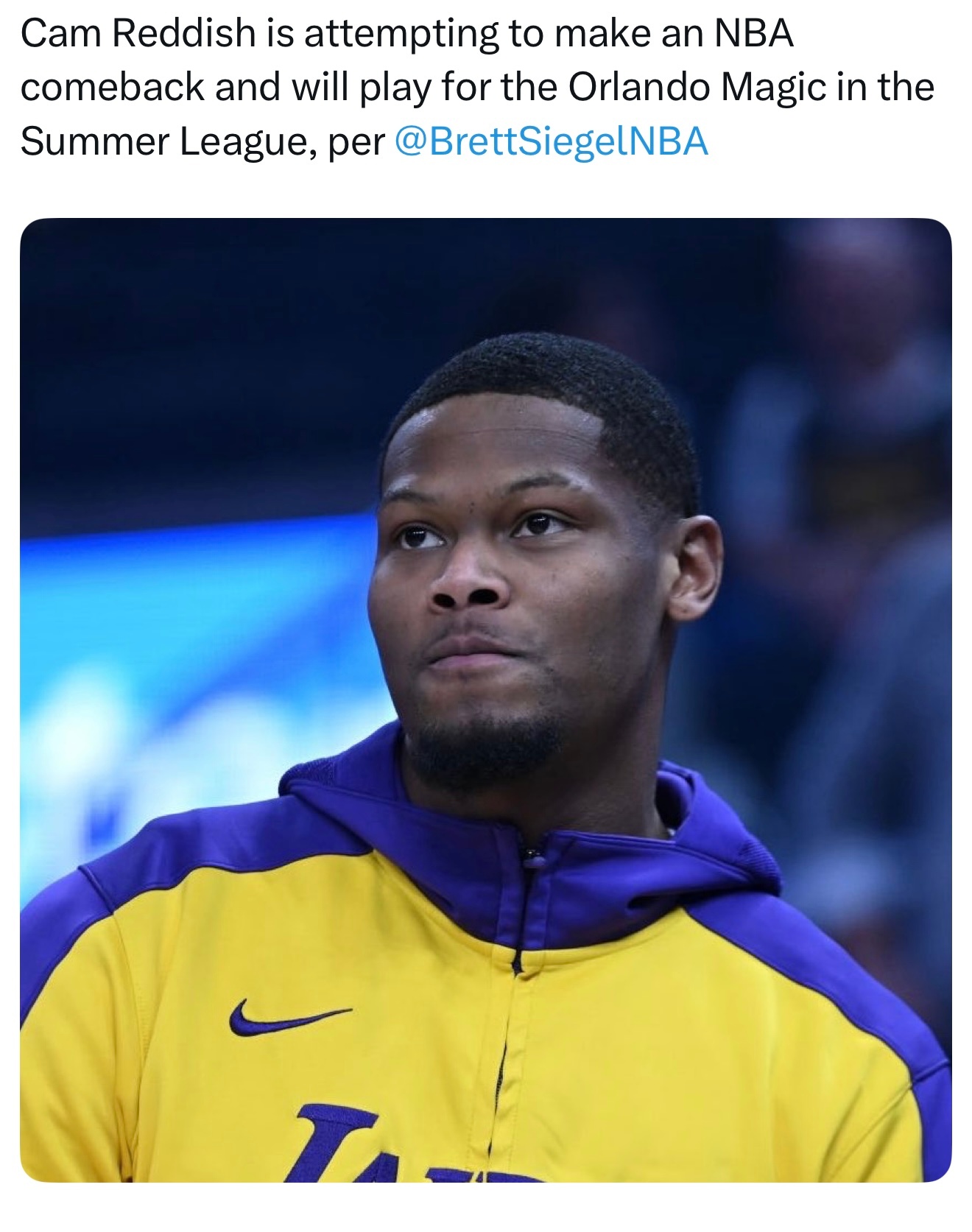 老面孔回归。Brett Siegel：雷迪什正试图重返NBA，将在夏季联赛为奥兰