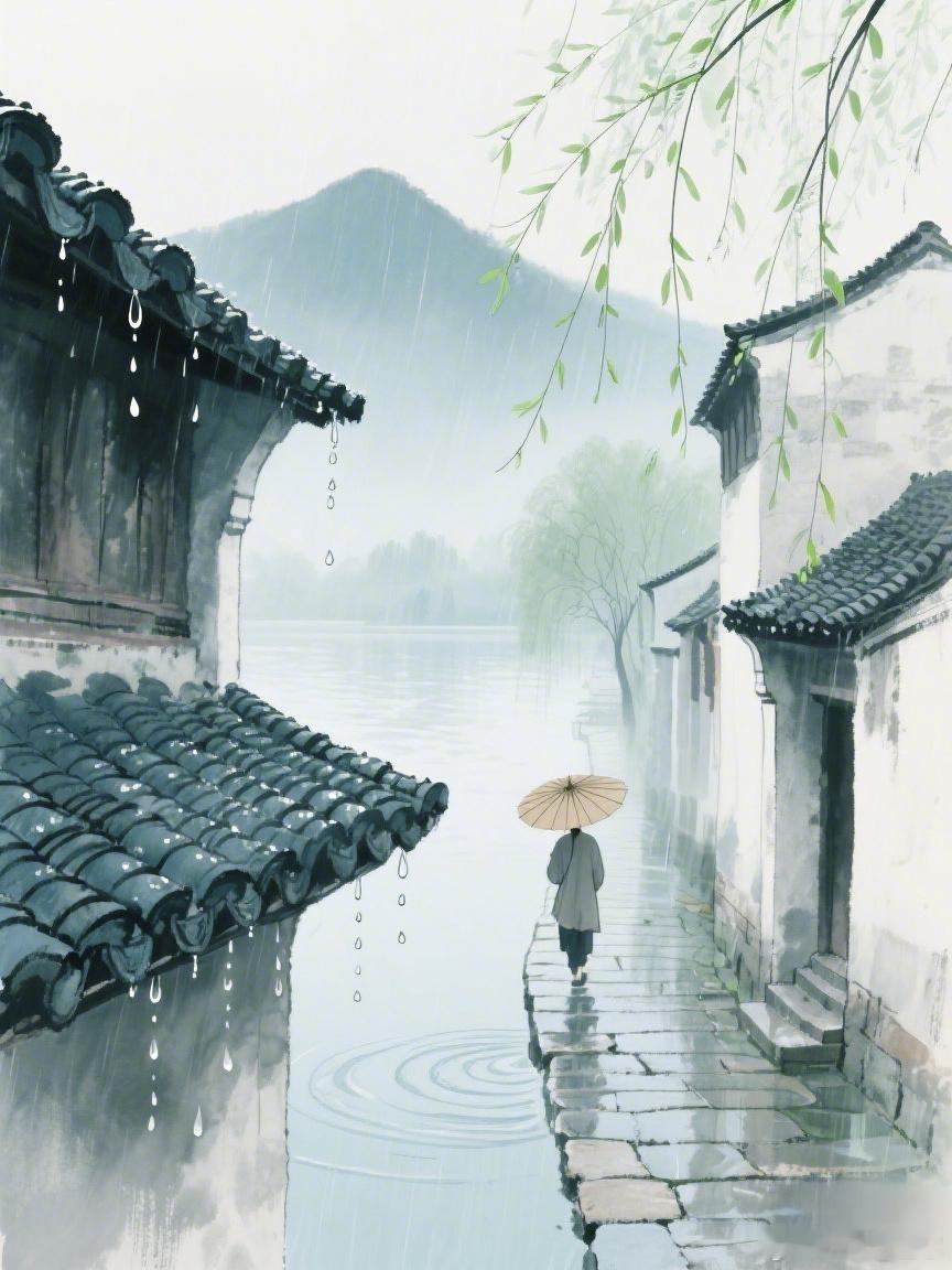 雨水意为：春属木水生木；东风解冻冰雪化雨降水渐增故名“雨水”。🌧️ 雨水节气天