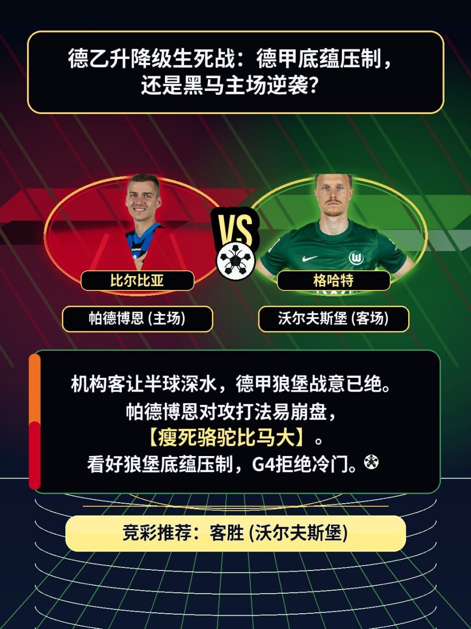 【德乙升降级生死战：德甲底蕴压制，还是黑马主场逆袭？】📅 比赛时间：02:30