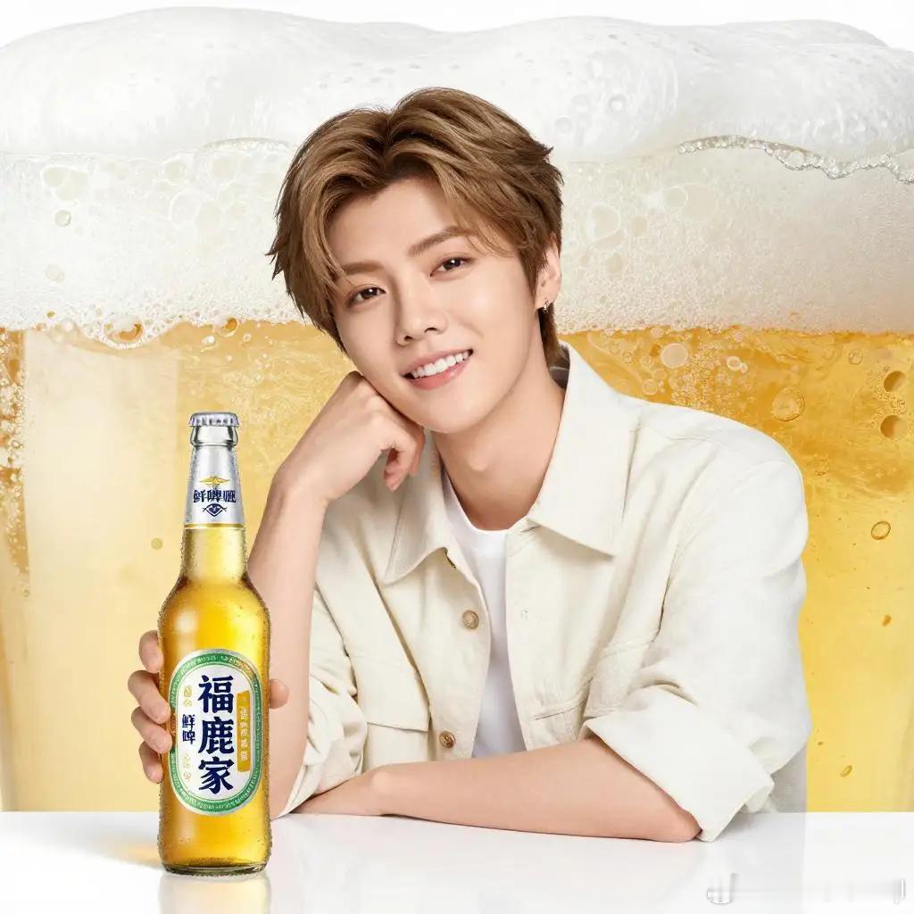 鲜啤福鹿家鹿晗鲜啤福鹿家品牌全球代言人和鹿晗碰杯万事OK 2026年3月18日，
