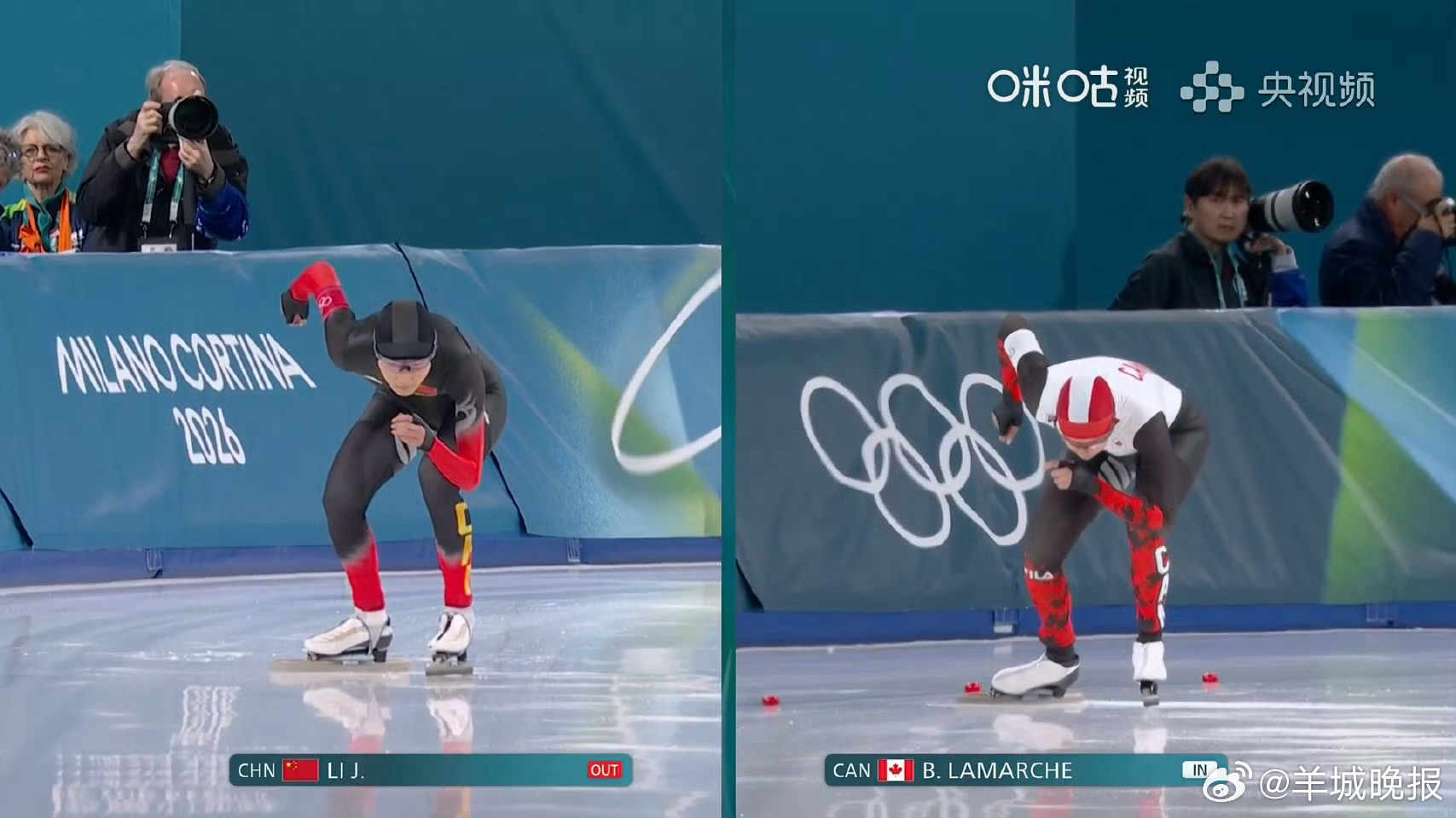 #李佳轩滑出1分59秒36#米兰冬奥会速度滑冰女子1500米，李佳轩以1:59.