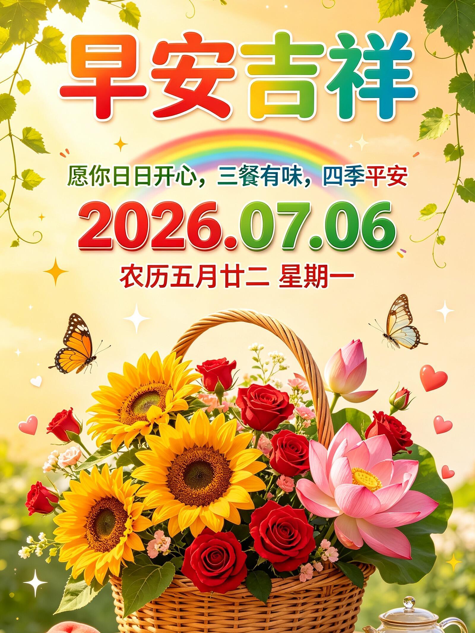 2026.7.6周一早安祝福图片壁纸拿图吱一声噢～ 
