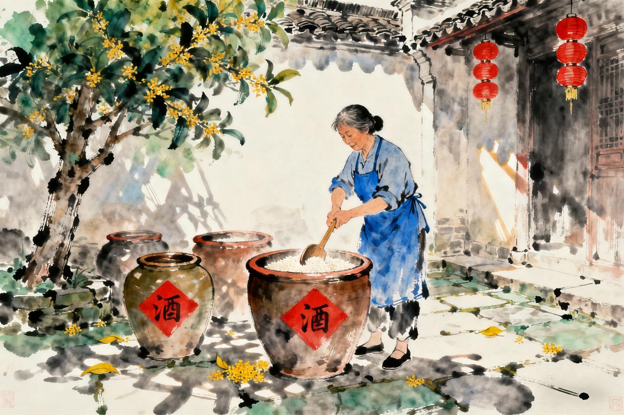 姑家老宅藏春酿！
手工糯米新醅熟，
邀君赴一场烟火清欢
 
“绿蚁新醅酒，红泥小