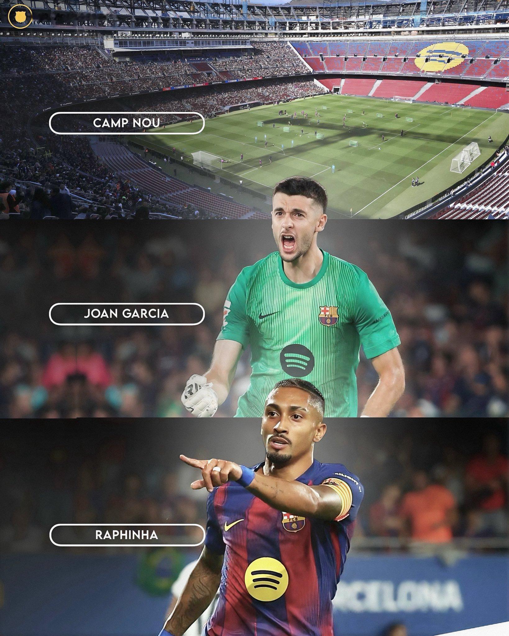 下一场对阵毕尔巴鄂竞技的三大回归❤️💙诺坎普，胡安-加西亚和拉菲尼亚😍😍?