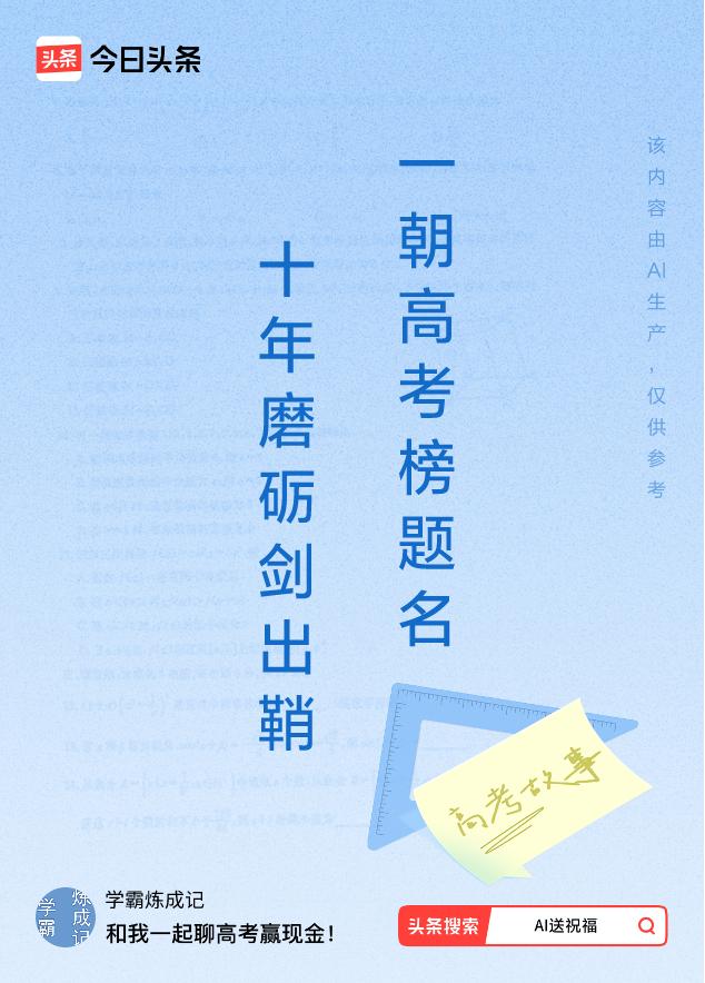 诗词对联送祝福上联：十年磨砺剑出鞘，下联：一朝高考榜题名。我正在参与【诗词对联送