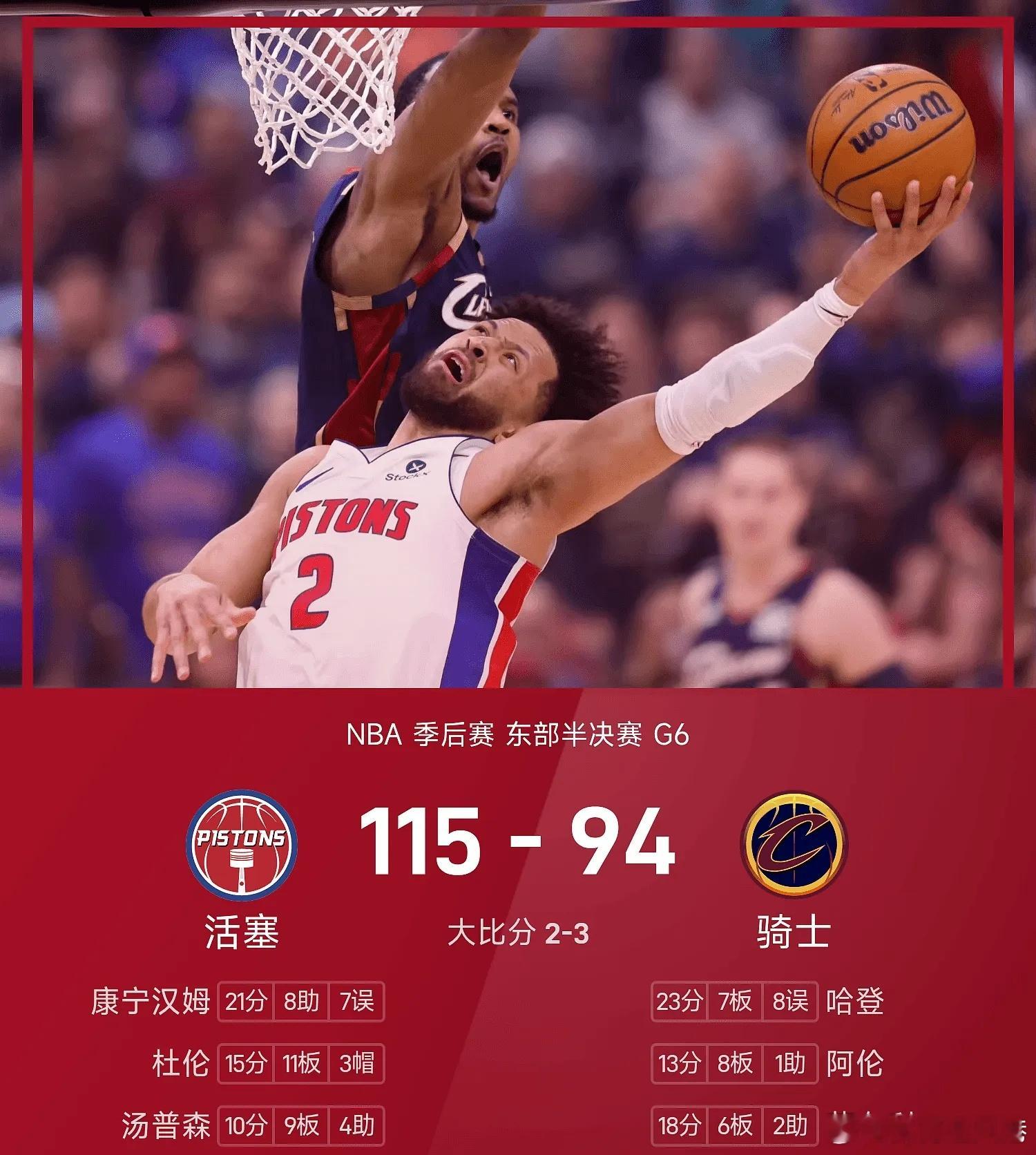 活塞骑士抢七骑士vs活塞每日篮球推荐nba 大比分3-2领先的骑士坐镇主场与活塞