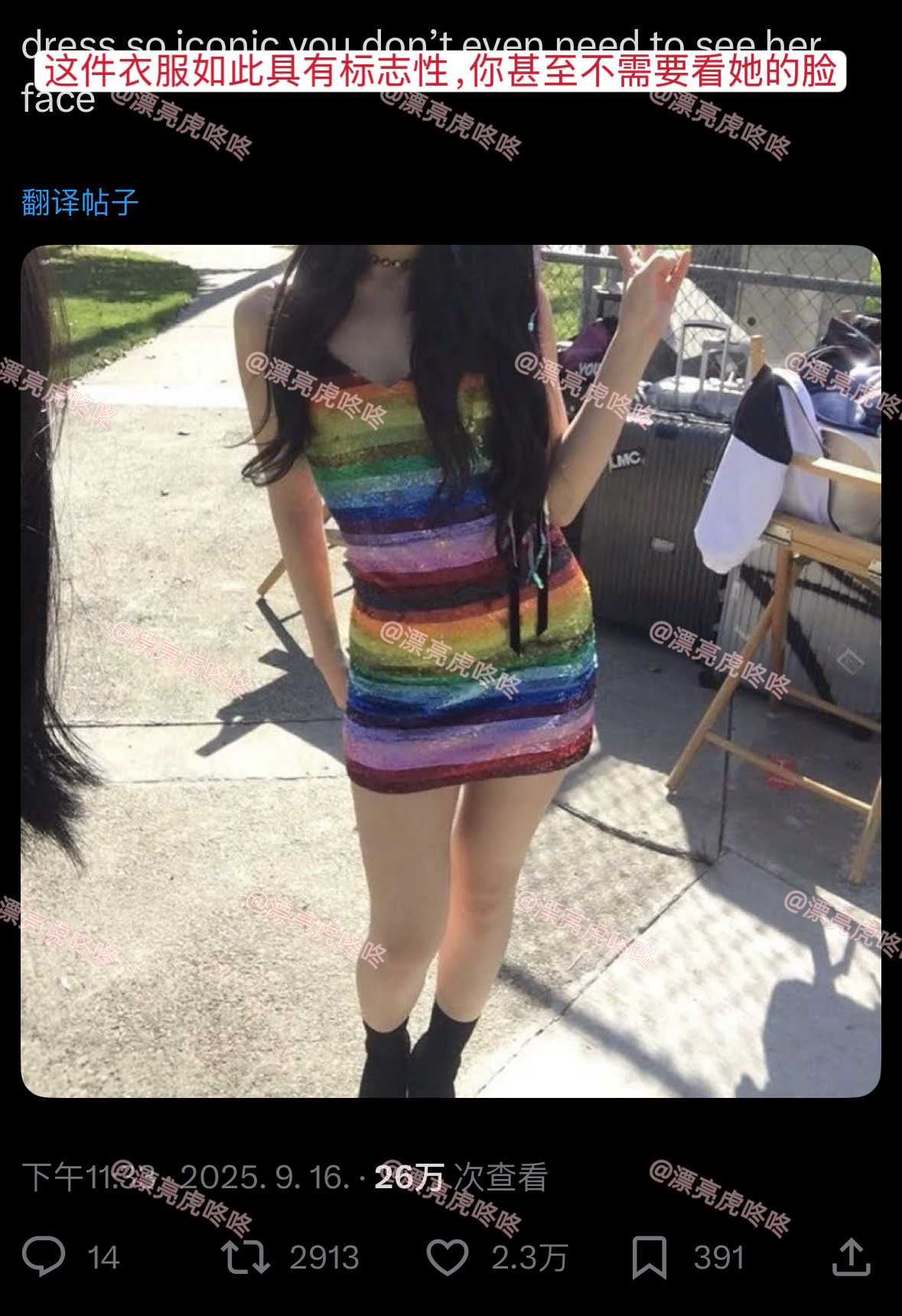 【twi】“这件衣服如此具有标志性，你甚至不需要看她的脸” ​​​