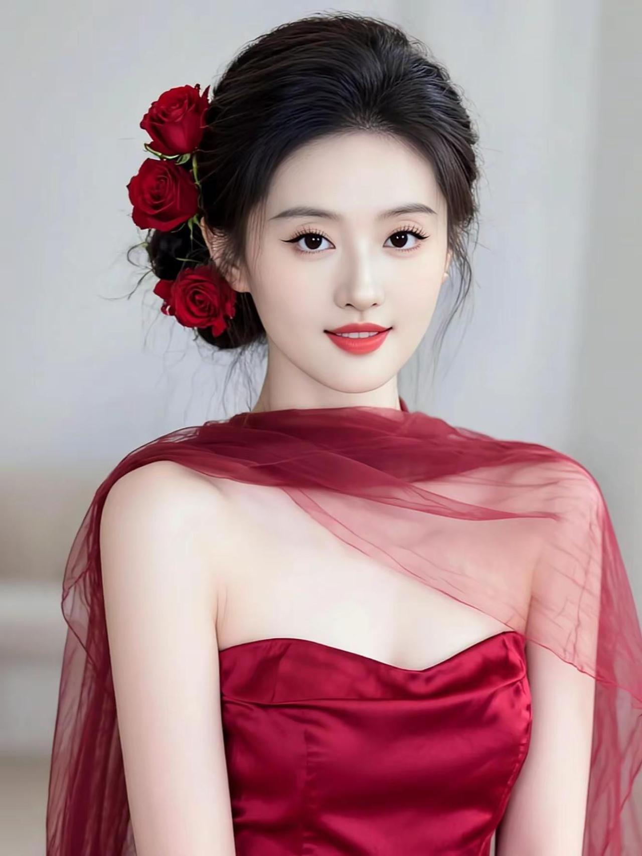 AI酒红复古写真 ai创作