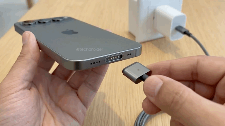 外媒说这是iPhone 18 Pro的充电口……