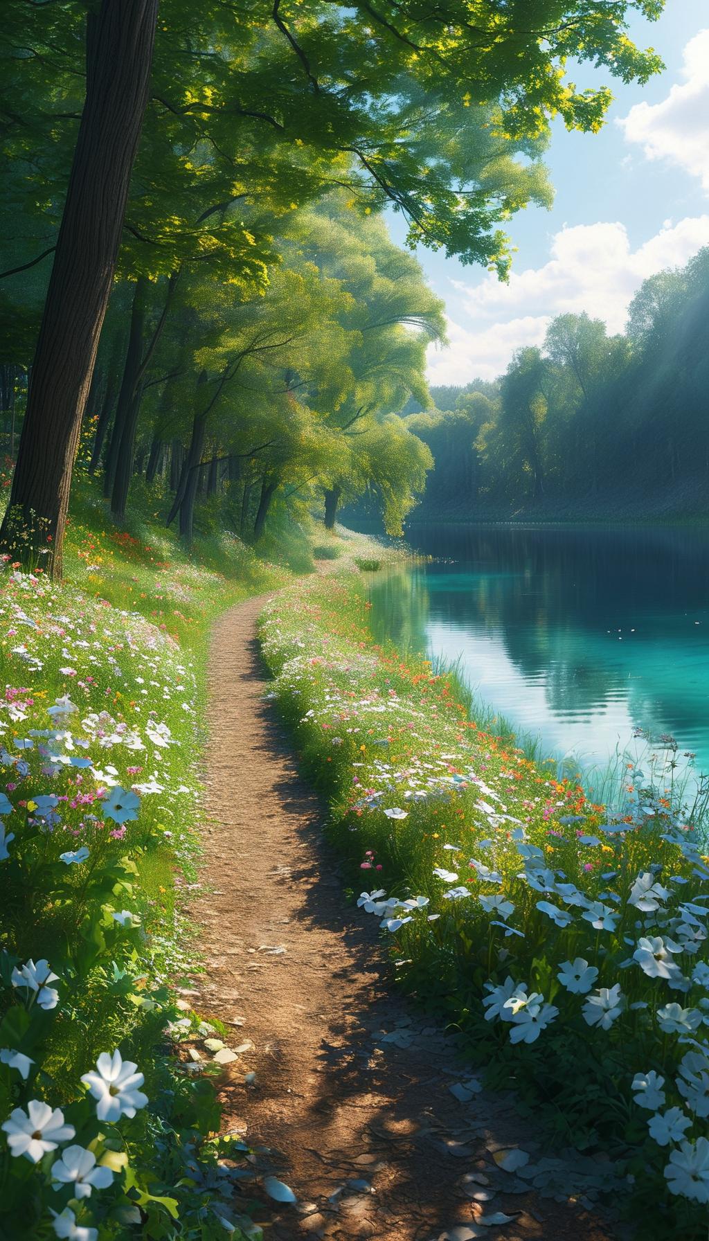 上联:小路清风过
下联:绿池碧影摇