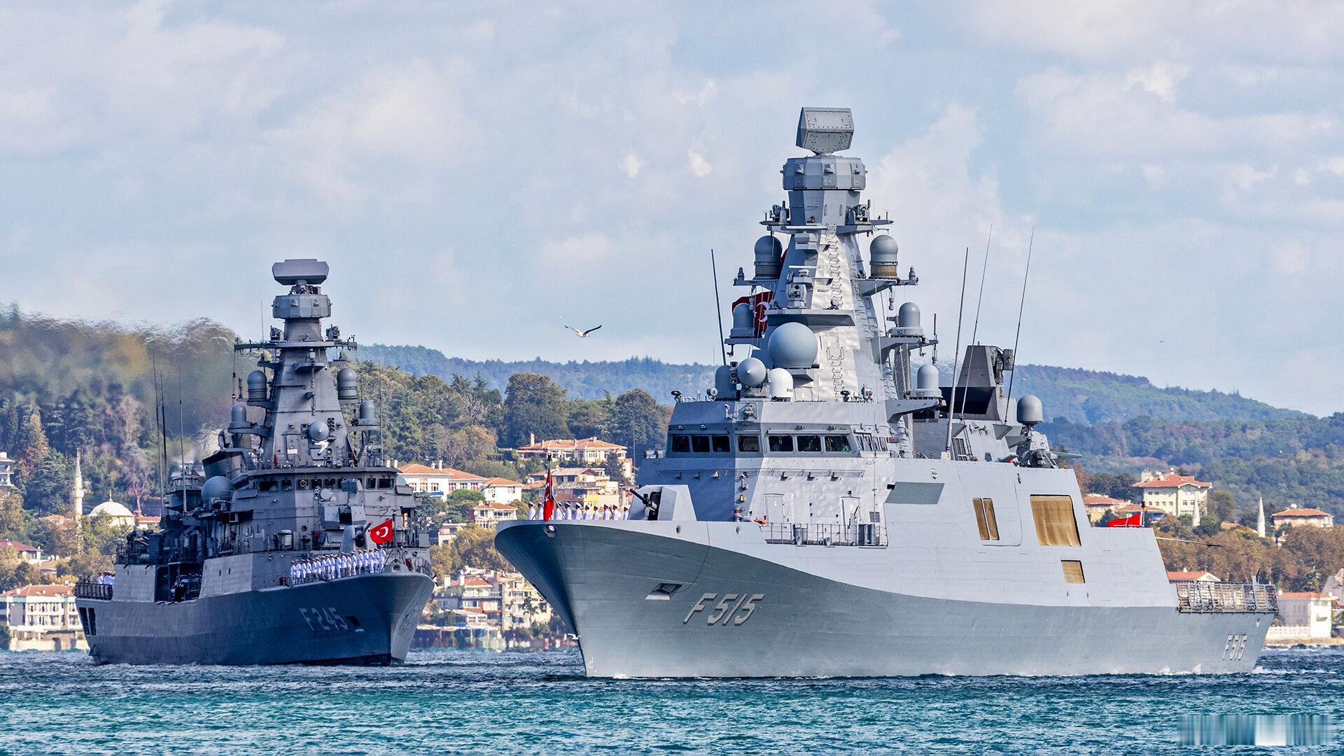土耳其海军一艘经过中期升级后的巴巴洛斯级护卫舰“乌鲁兹·雷斯”号（TCG Oru