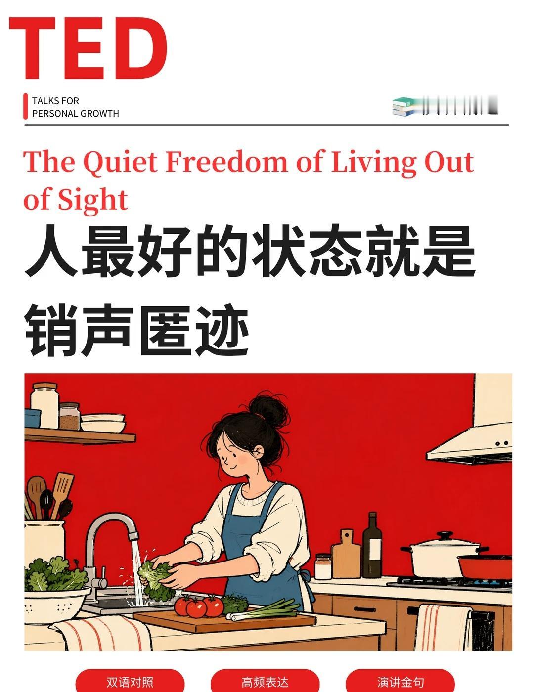 TED精读｜人最好的状态就是销声匿迹
TED演讲 英语演讲 TED 外刊精读 英