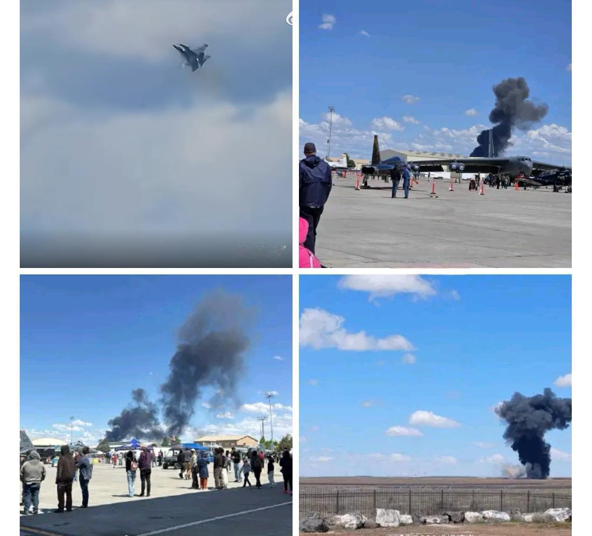 当地时间5月17日中午，美国海军两架EA-18G“咆哮者”战斗机在美国爱达荷州芒