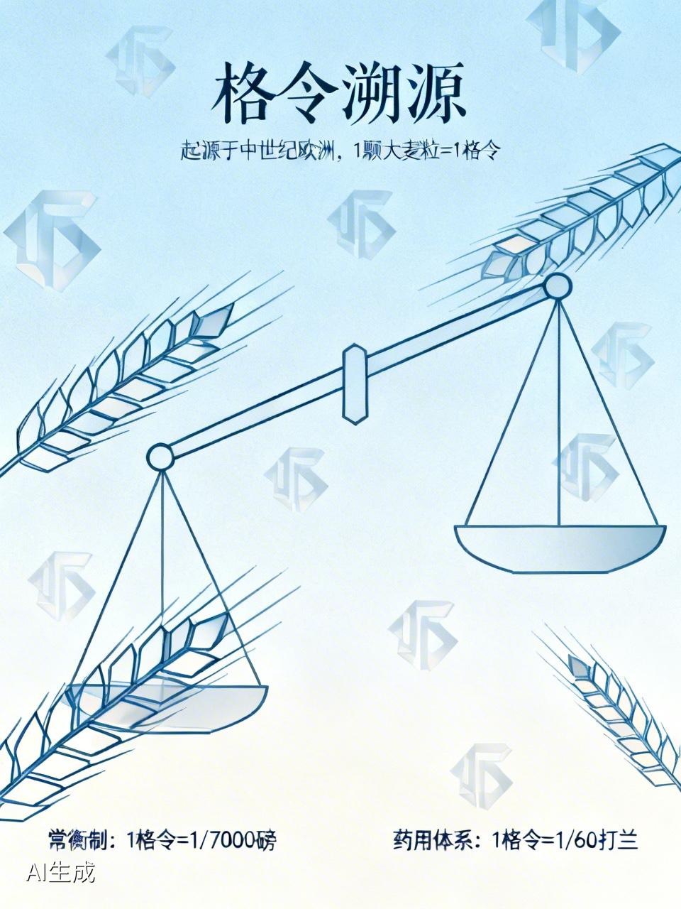 两个常见英制度量衡溯源
格令
格令（grain）是一个古老的重量单位，起源于中世