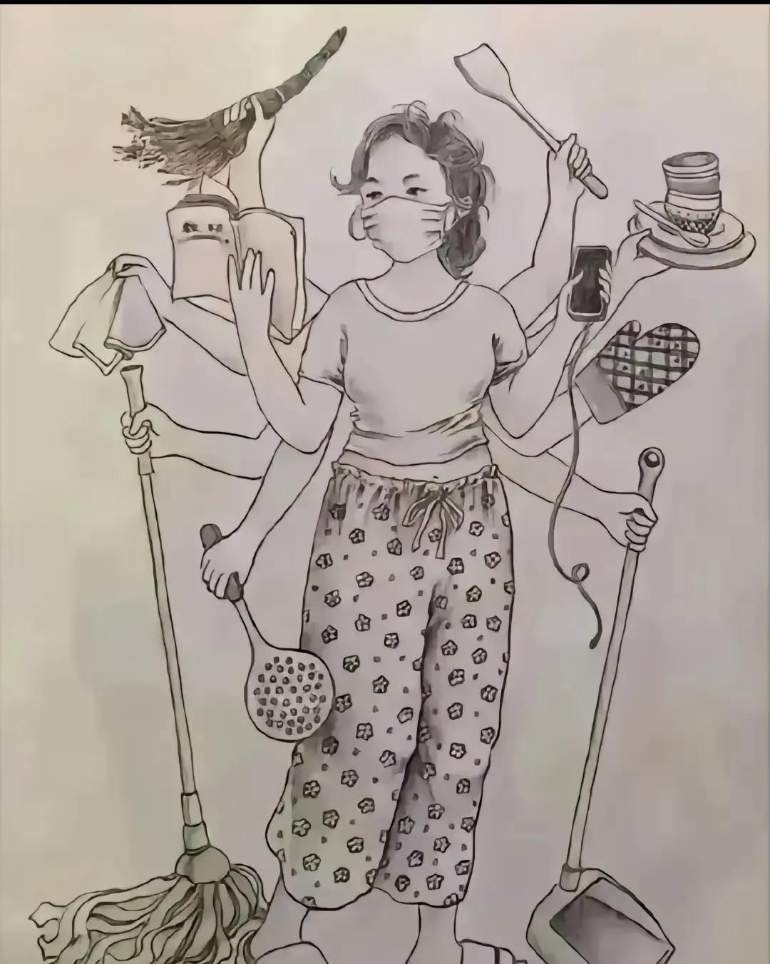 一个姐妹儿就是钢铁侠，家里灯泡坏了，她自己换；家里马桶堵了，自己通；孩子生病了，