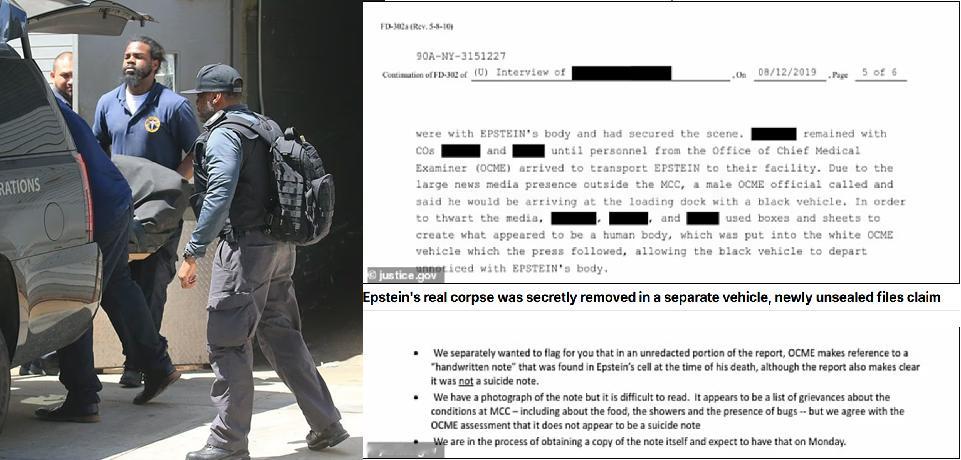 爱泼斯坦死后遗体被从医院送回监狱【爱泼斯坦死后遗体被秘密转移】据英国《每日邮报》