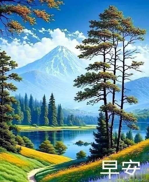  山湖入画，清风伴晨，早安，愿岁岁安康。