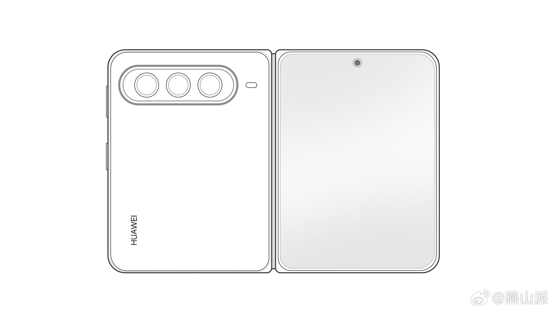华为大阔折设计图曝光 大阔折叠来了！据说外屏5.3英寸，内屏7.5英寸，这种16