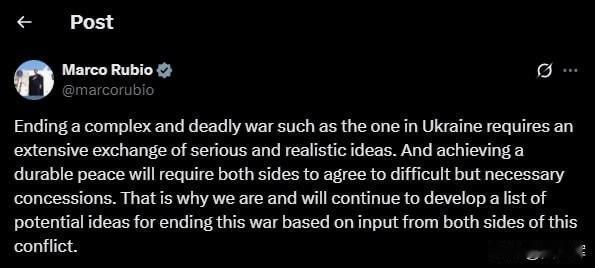 【美国在制定方案：鲁比奥实话实说了】

11月20日，美国国务卿鲁比奥在X平台上