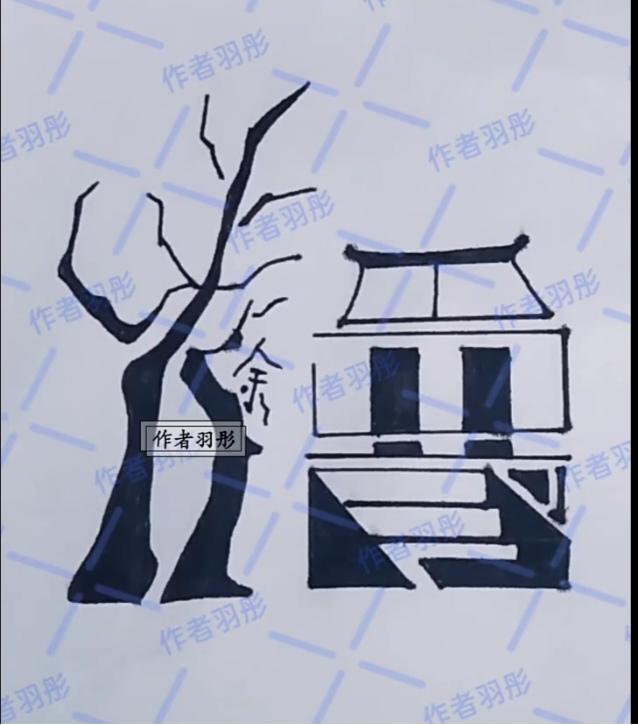 〔看图猜字〕图中画面隐藏几个字。作者太有才了！造型挺别致。有欣赏价值。你能看出来