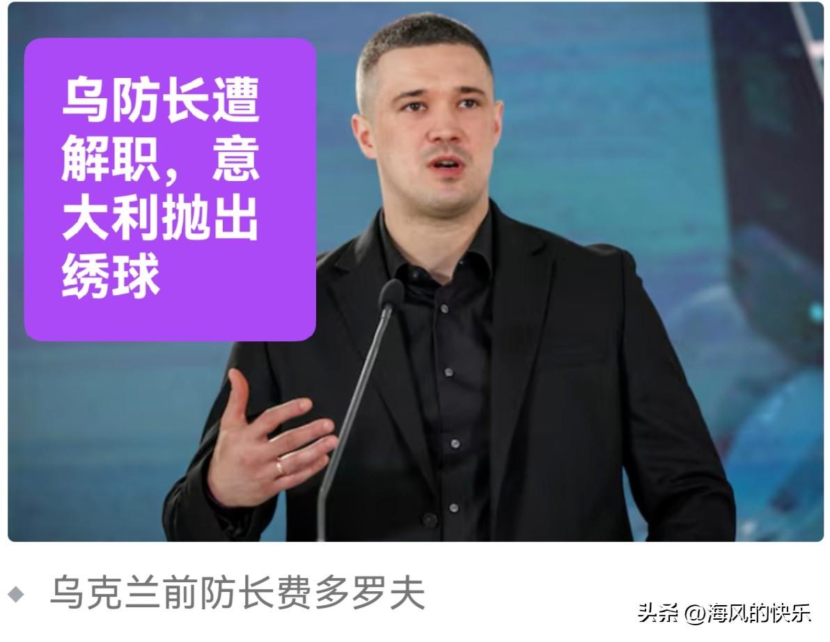 乌防长遭解职，意大利抛出绣球

   据外媒报道费多罗夫被解职，在乌克兰引发了战