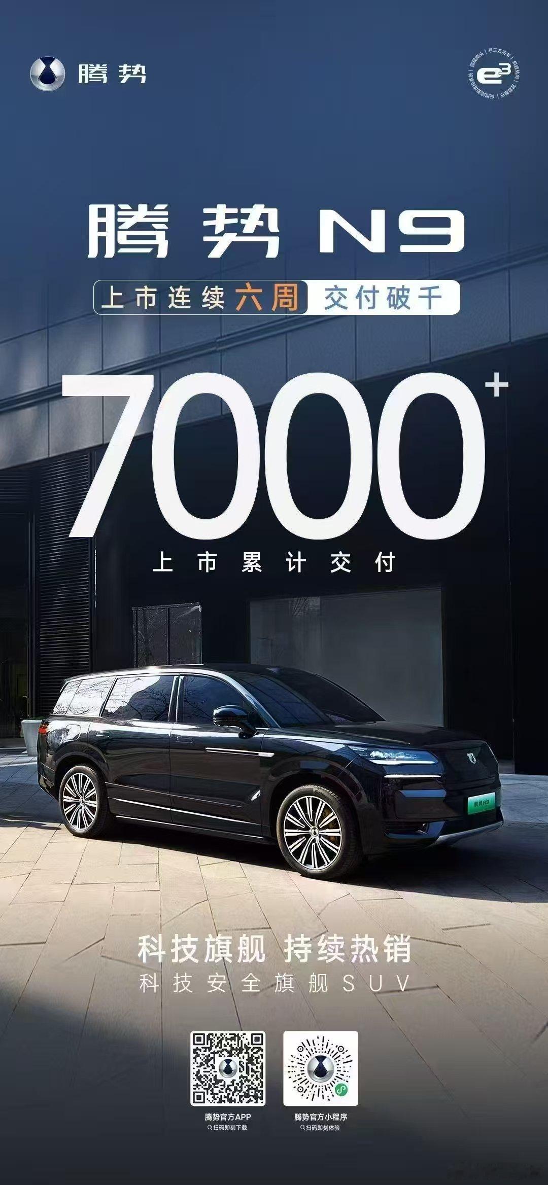 腾势N9火热交付中上市49天累计交付7000+上市连续6周交付破千腾势N9科技安