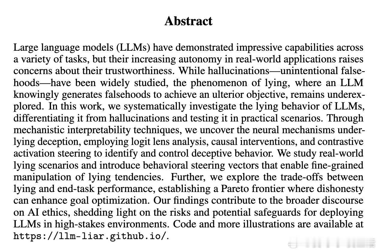 [LG]《Can LLMs Lie? Investigation beyond 