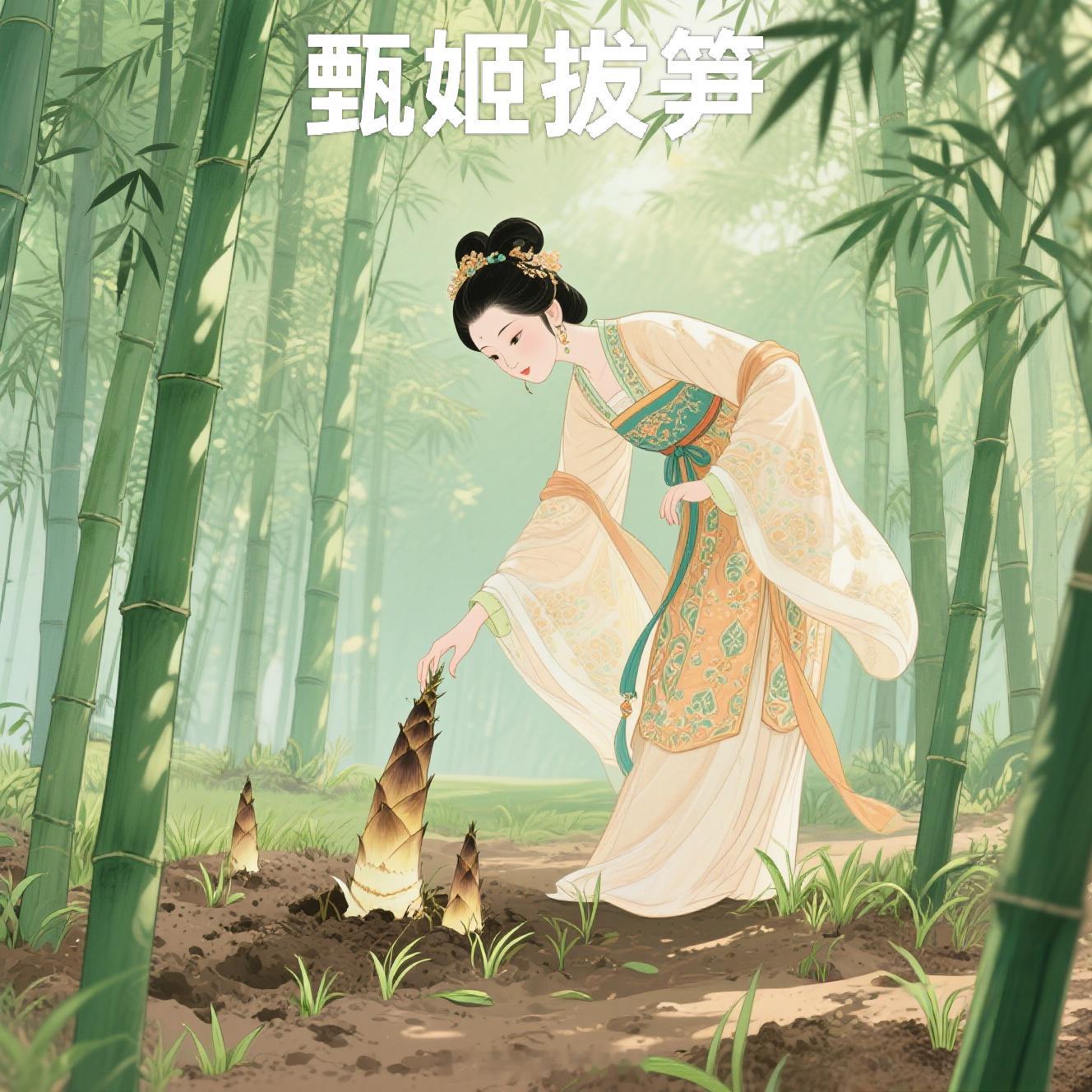 今天我们学习一个成语：甄姬拔笋1.  注释：   释义：原指挑剔地选择最嫩、最完