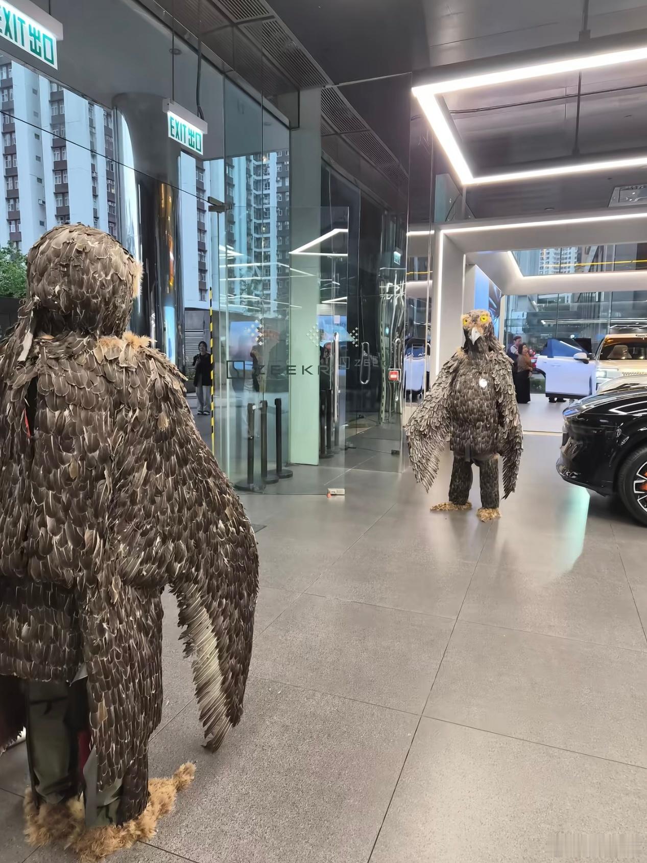 据说古天乐在香港提了一辆极氪900，然后店里给安排了两只迎宾大雕，那副驾是不是该