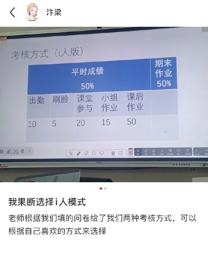 老师针对i人和e人制定的不同考核方式 ​​​