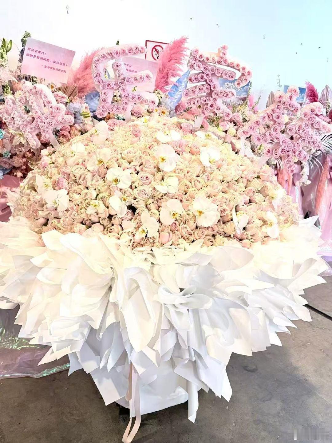 谢娜说谢谢你们为我铺的花路谢娜沿着花路的通道走向舞台 娜姐说谢谢你们为我铺的花路