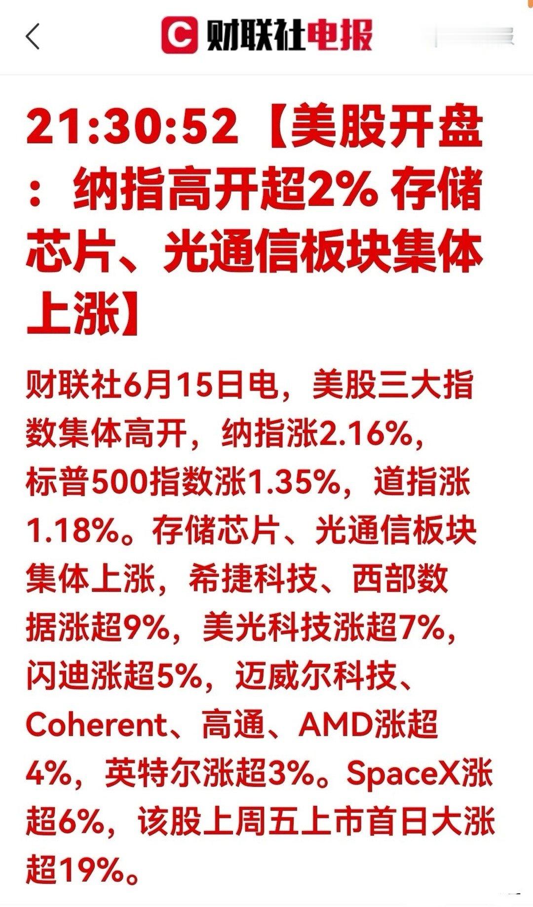 特大利好！纳指暴涨超2%！存储、光通信全线飙升，明日A股前瞻：两大主线直接受益导