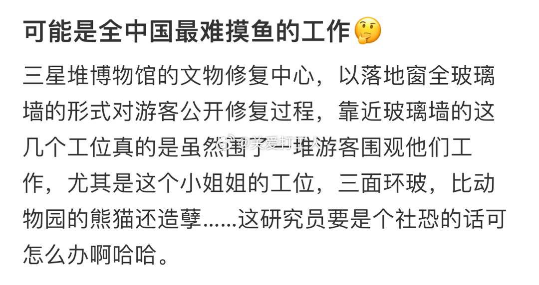 可能是全国最难摸鱼的工作： ​​​