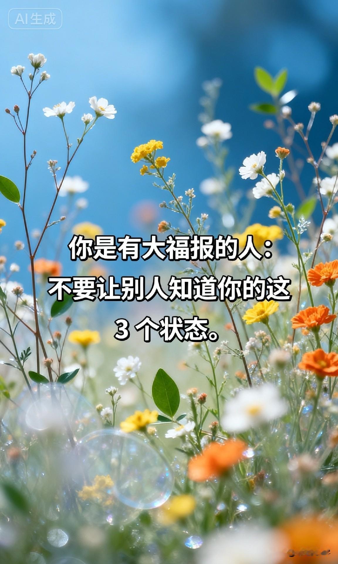 你是有大福报的人：不要让别人知道你的这 3 个状态。

《菜根谭》有言：“福莫福