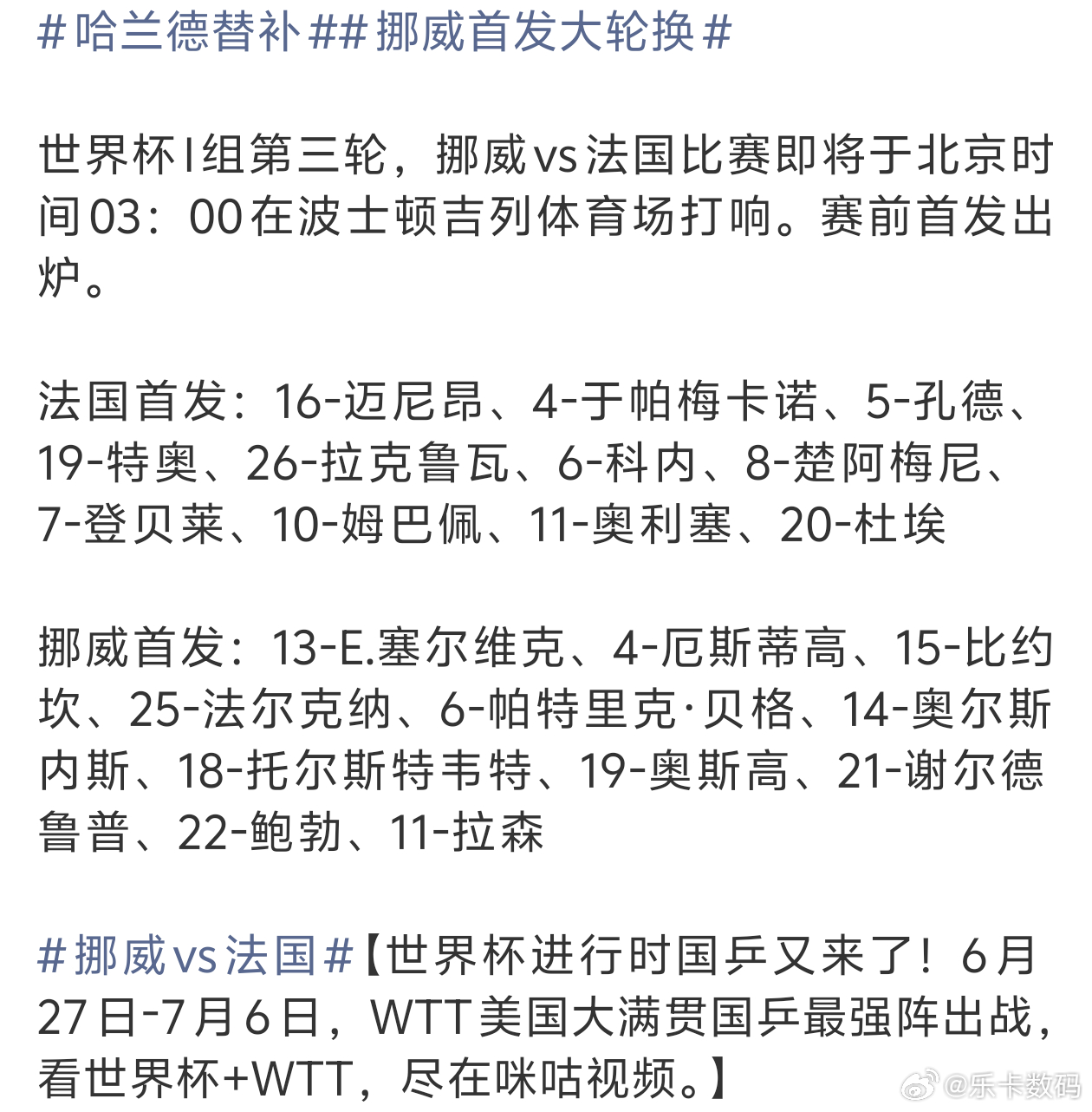 哈兰德替补法国全主力对上挪威的轮换十人会擦出啥样的火花