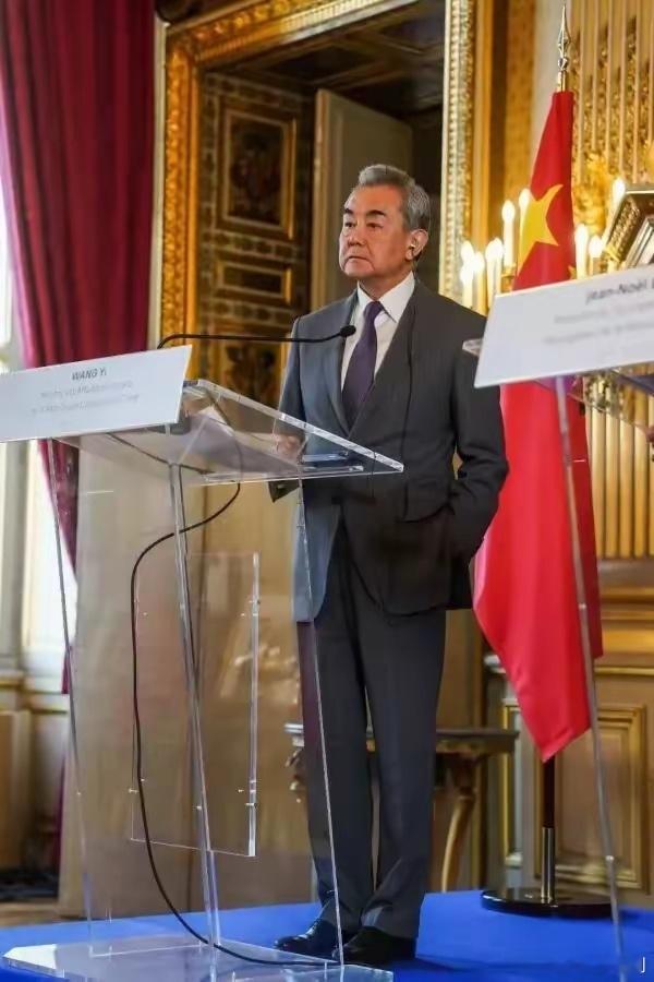 王毅外长的这张图片，猛地一看，似乎与当年周总理有那么一丝丝相像。​花白的头发，略