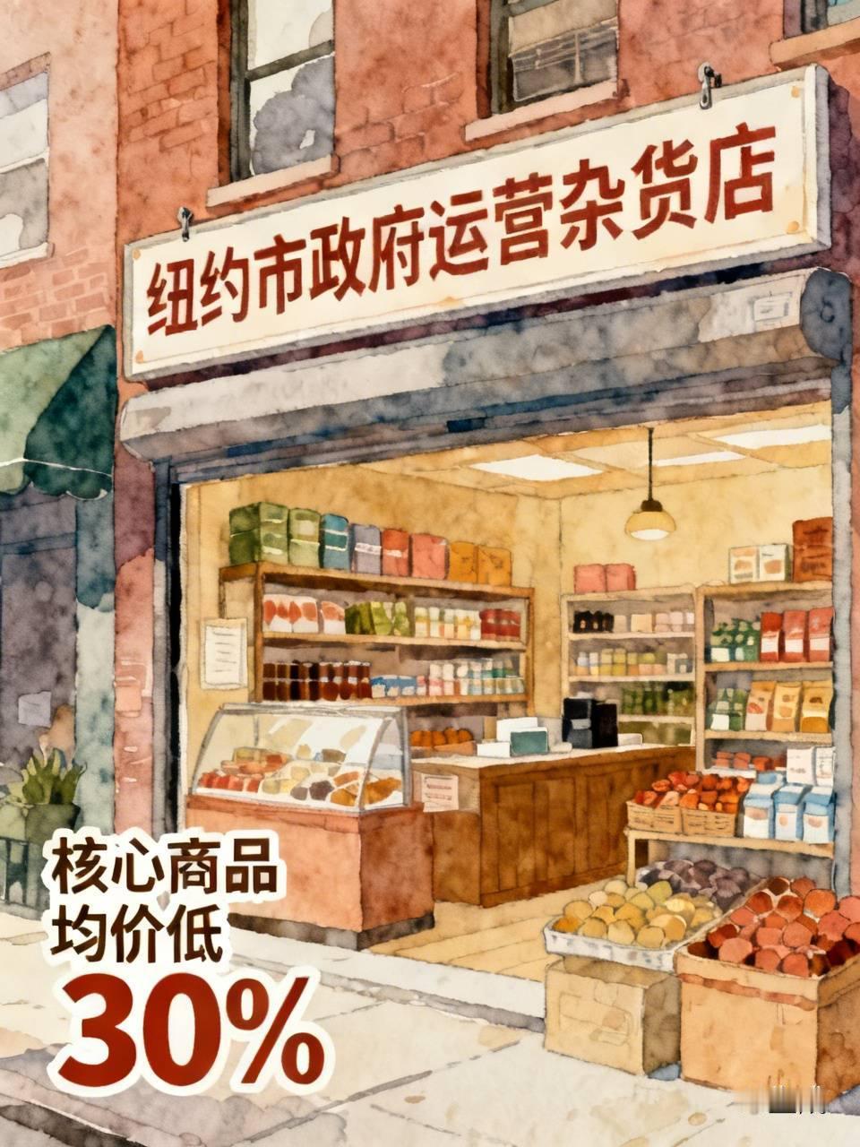 美国纽约市长曼达尼宣布，将推出五家由政府运营的杂货店，核心生活商品的整体均价比市